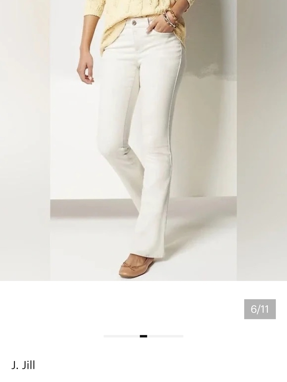 J. Jill Cream Flare Jeans